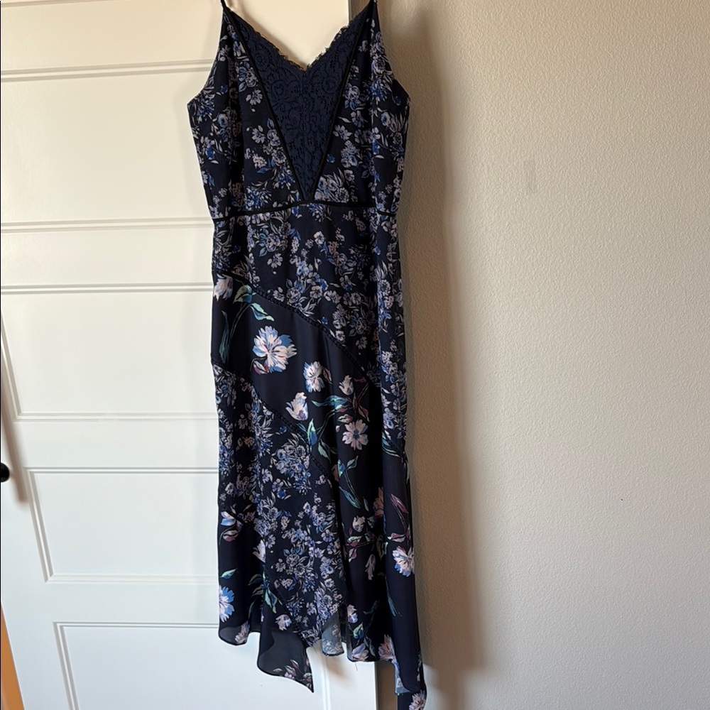 Harlyn Navy Floral Lace Slip Dress with adjustable straps